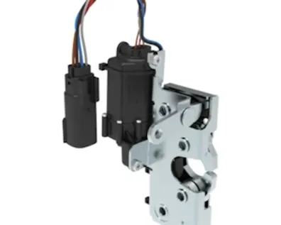 Abbildung eines elektronischen Fahrzeugverriegelungsmechanismus auf weißem Hintergrund