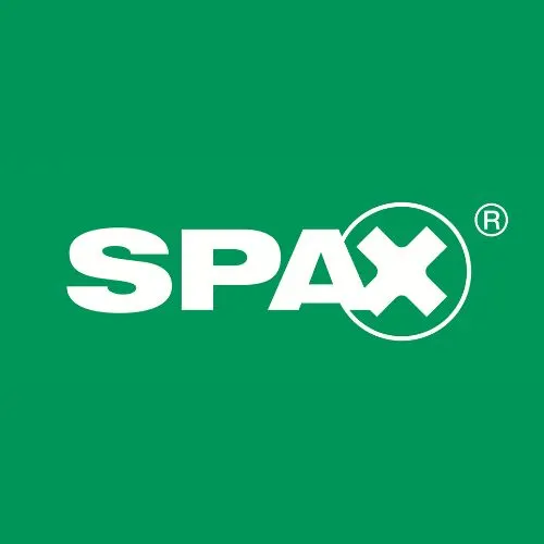 Logo von Spax auf grünem Hintergrund