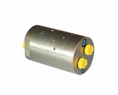 A miniBOOSTER HC5 pressure intensifier ideal for applications where high pressure is required, shown on white background