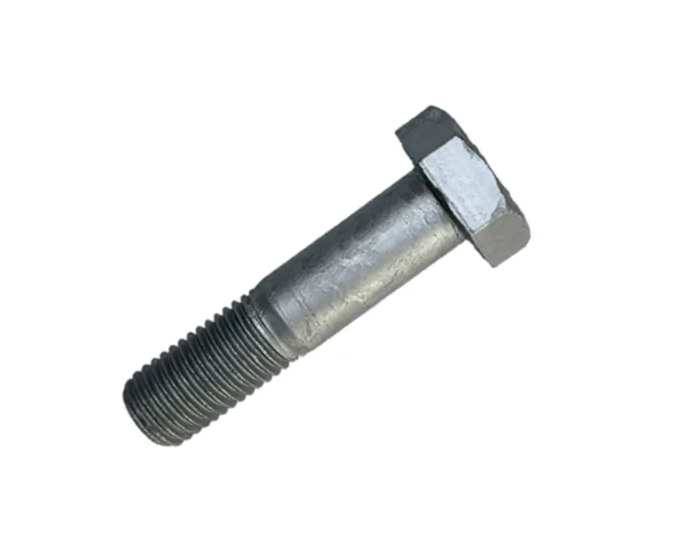 Galvaniseret bolt på hvid baggrund
