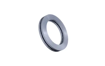 Un élément de fixation à verrouillage par coin sur un fond blanc.