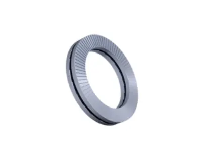 A Nord-Lock wedge lock washer on white background
