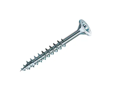 Một chiếc vít SPAX® cho kết cấu gỗ trên nền trắng.
