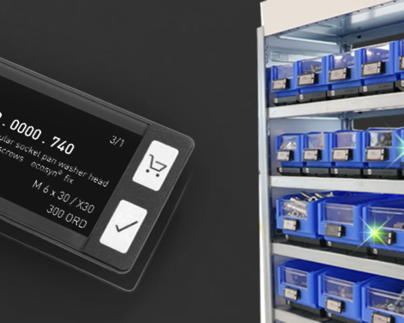 Rack with flashing SmartLabel Cloud