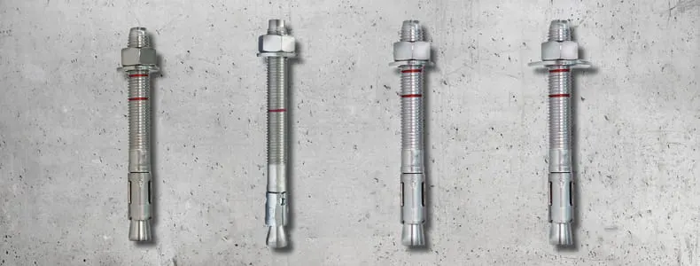 4 Tecfi wedge anchors for anchoring high loads in concrete
