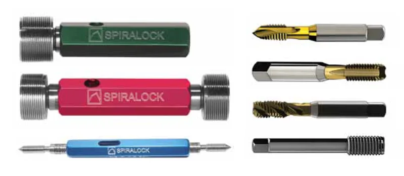 Seven various Stanley Spiralock tools on a white background.