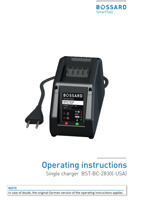 Thumbnail Operating Instructions Battery Charger