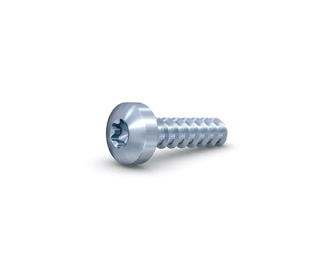 A direct assembly screw for plastics on a white background.