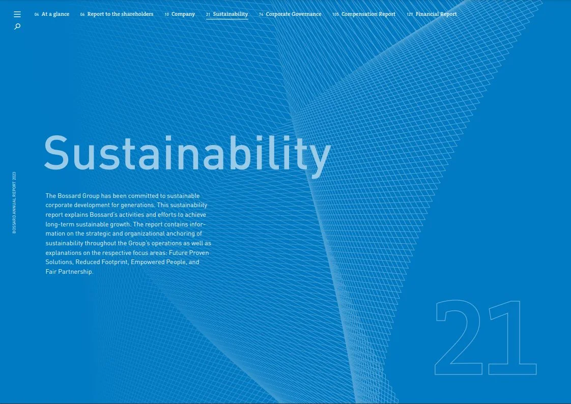 A thumbnail of the PDF brochure Bossard sustainability report 2023