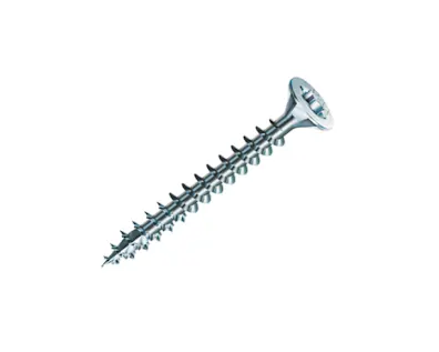 Một vít lắp ráp trực tiếp Spax trên nền trắng.