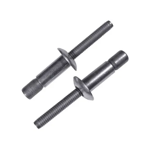 Dwa strukturalne nity zrywalne AVDEL Monobolt na białym tle