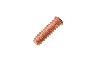 A FASTEKS WELKO copper plated welding stud on white background