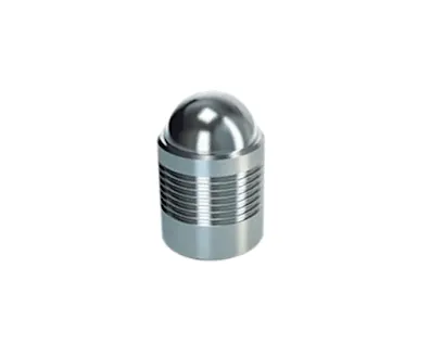 A silver Koenig Expander sealing plug of the CV series on white background