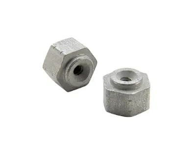 Two SMTSO™ microPEM® Surface Mount Fasteners intended for PCBs on white background