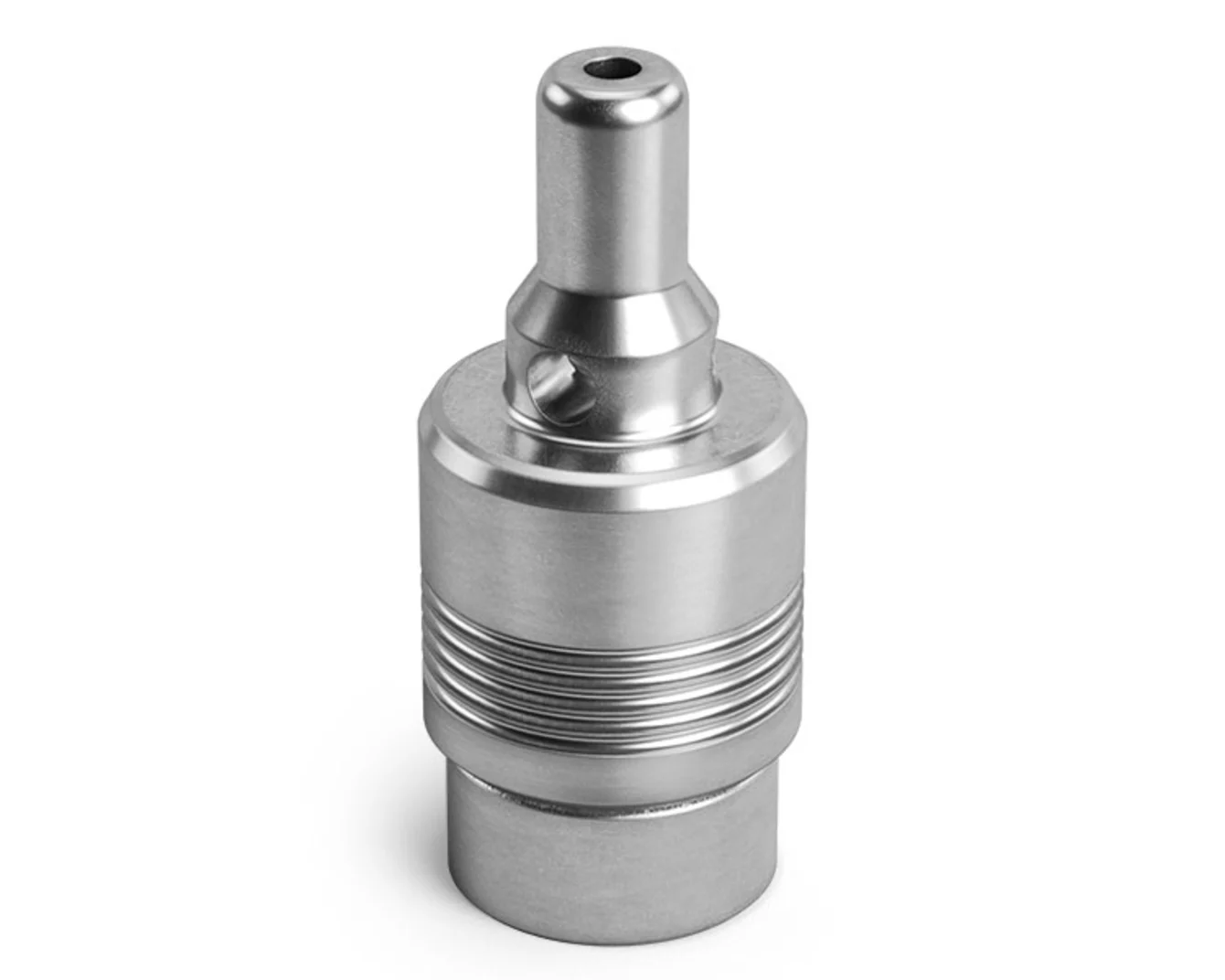 A silver SFC KOENIG check valve for reliable flow control in fluid systems on white background.