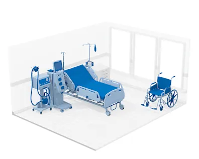 Chirurgische en therapie apparatuur in een intensive care eenheid
