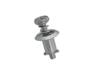 Un Camloc metal quick release fastener sur fond blanc