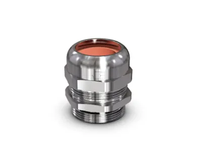 A Jacob WADIrail cable gland specifically developed for use in rail vehicles, electrical installations, and tunnel construction.