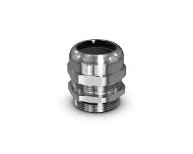 A Jacob WADIone metal cable gland for mechanical engineering and electrical and electronic enclosures.