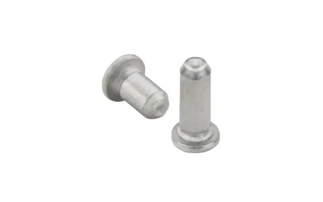 Two type MPP™ microPEM® Pins ideal for compact electronic assemblies on white background