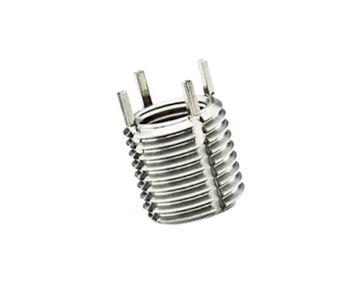 A Keenserts threaded insert with 4 Key Locks on a white background.
