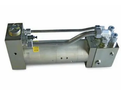 miniBOOSTER M-HC6-01 pressure intensifier system on white background