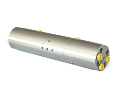 A miniBOOSTER Two-Media Pressure Intensifier of the HC6D2 Series on white background