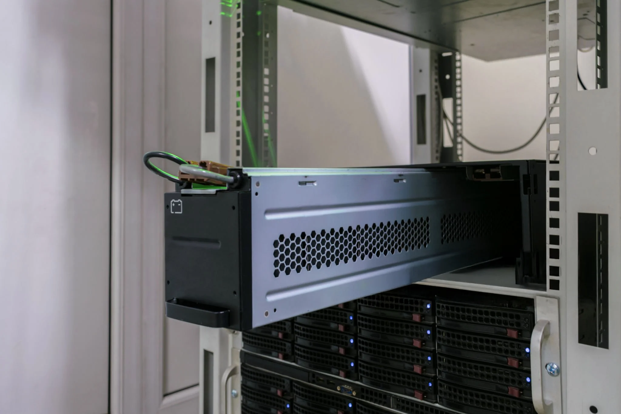 A server from a data center rack
