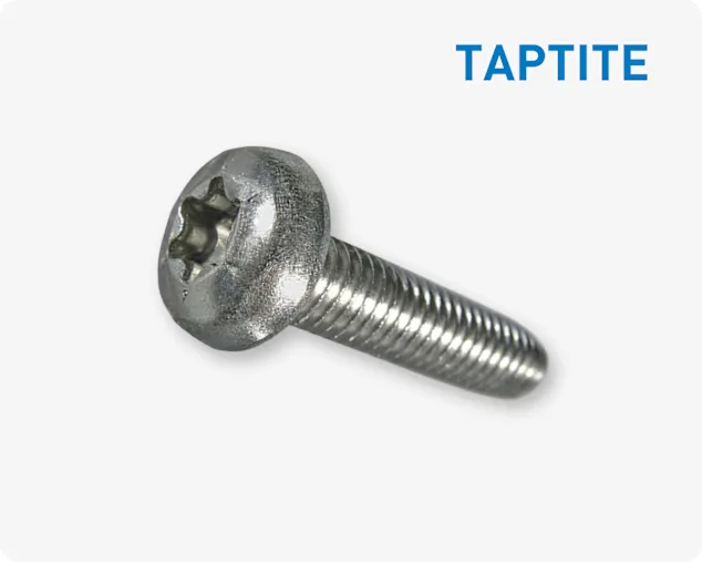 A Taptite 2000® thread-forming screw for metal on light grey background.