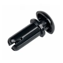 Black Heyco HeyClip snap rivet on white background