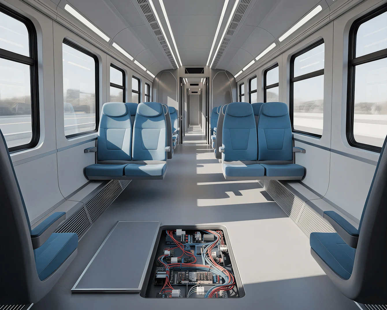 Railway grounding challenge, AI-generated visual for anonymity. Not the actual installation