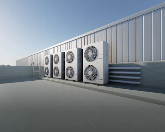 HVAC-Ausseneinheiten sind vollständig den Elementen ausgesetzt.