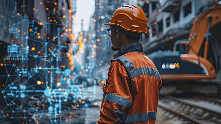 Man stood on construction site