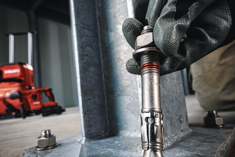 Baseplate application installed using our innovative stud anchors