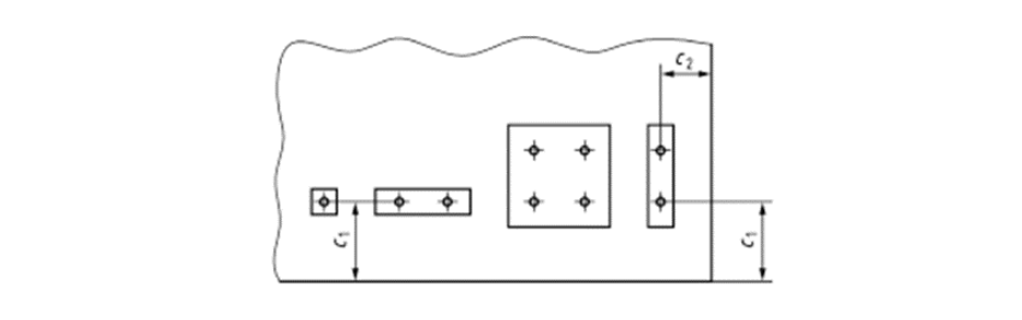 Excerpt from EN document regarding fastener information and edge distances