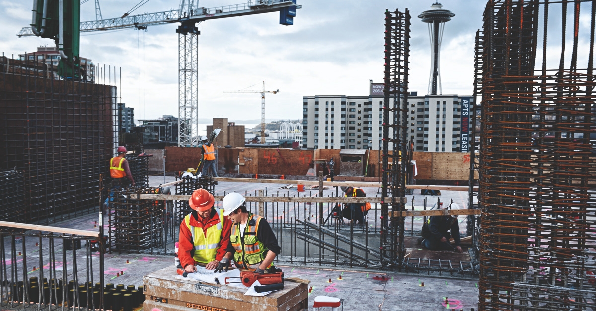 Construction workers on a jobsite