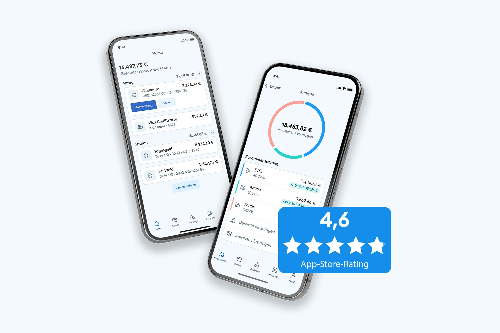 DKB Banking-App mit 4,6-Sterne-Bewertung im App Store