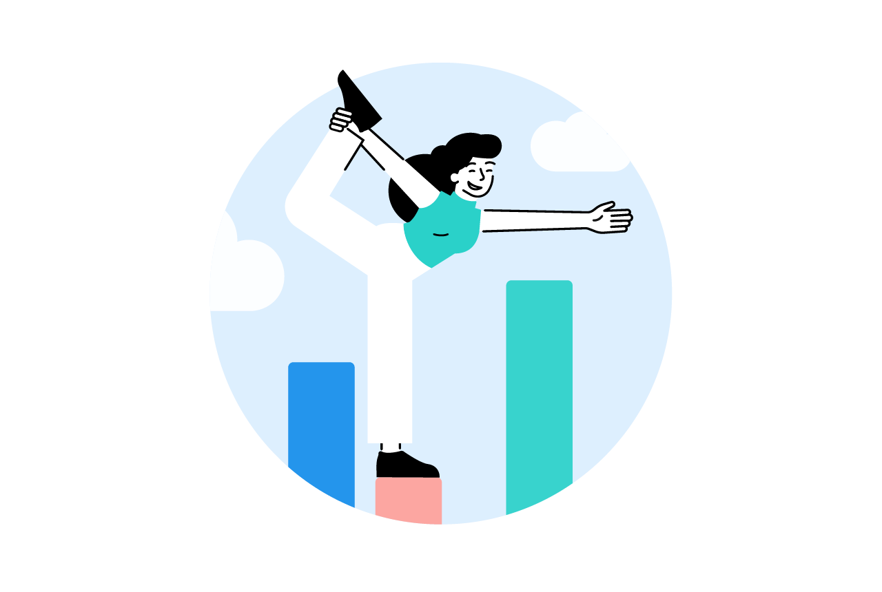 Illustration einer glücklichen Frau