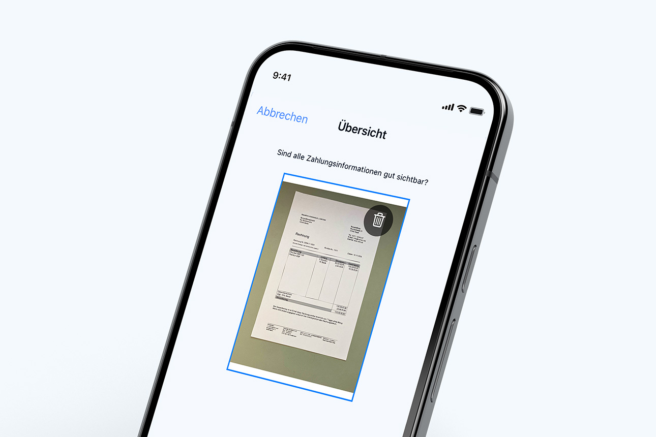 DKB App zum Scannen und Erfassen von Rechnungen