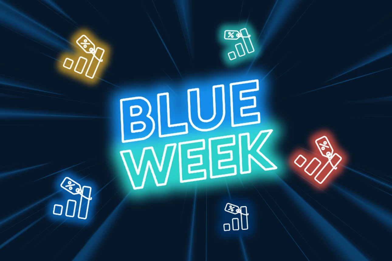 Motive zur Aktionswoche "Blue Week" für die Trading-Aktion