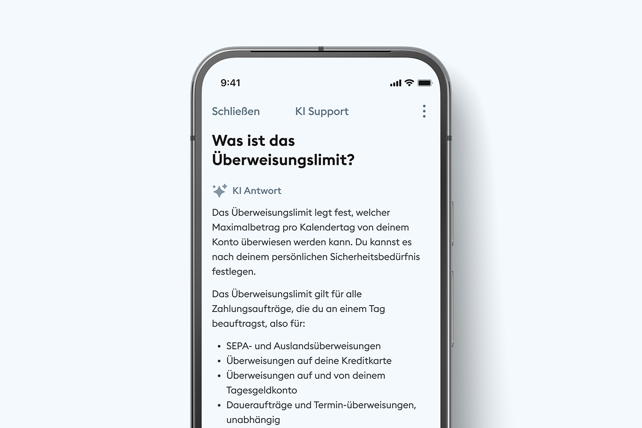 DKB App mit KI-Support zum Überweisungslimit