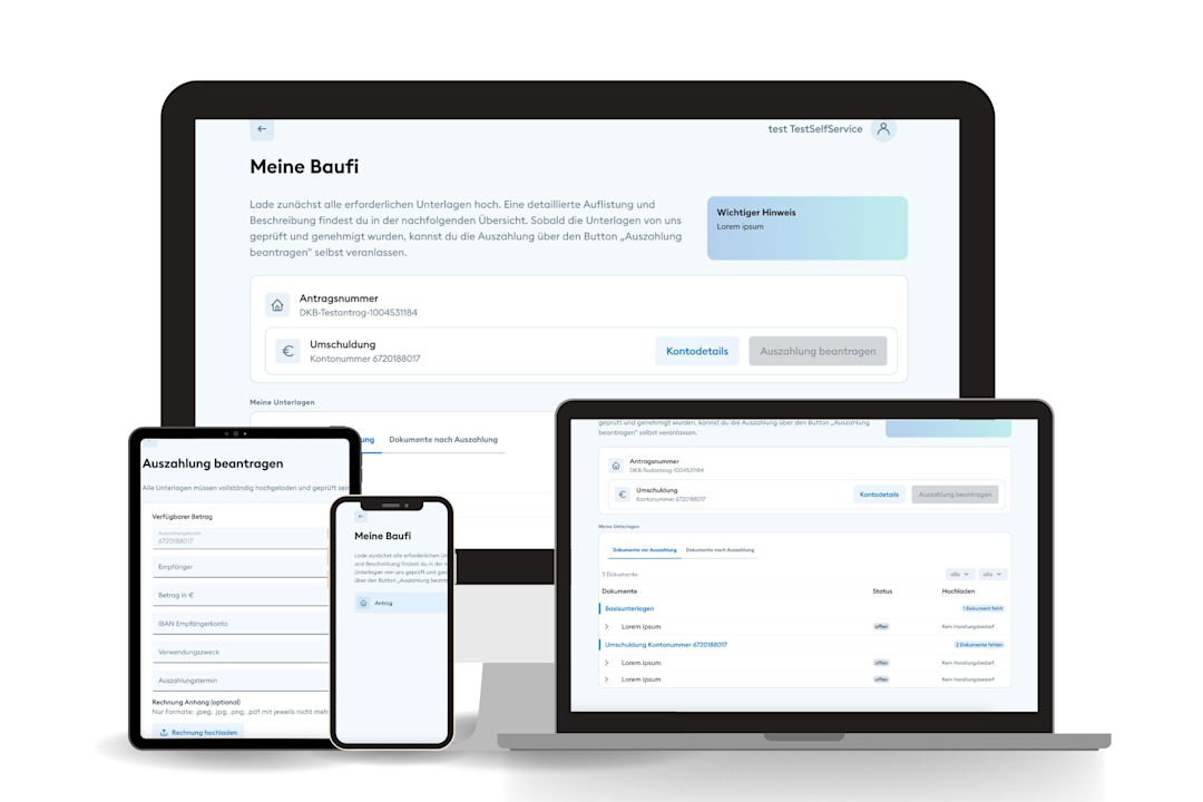 preview of screens showing the housing loans portal