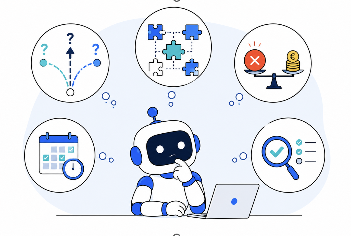 Robot thinking Bubbles
