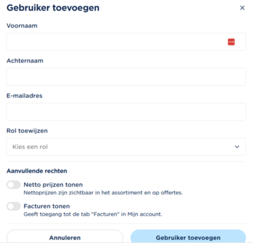 Afbeelding 2 Gebruiker toevoegen en rolkeuze