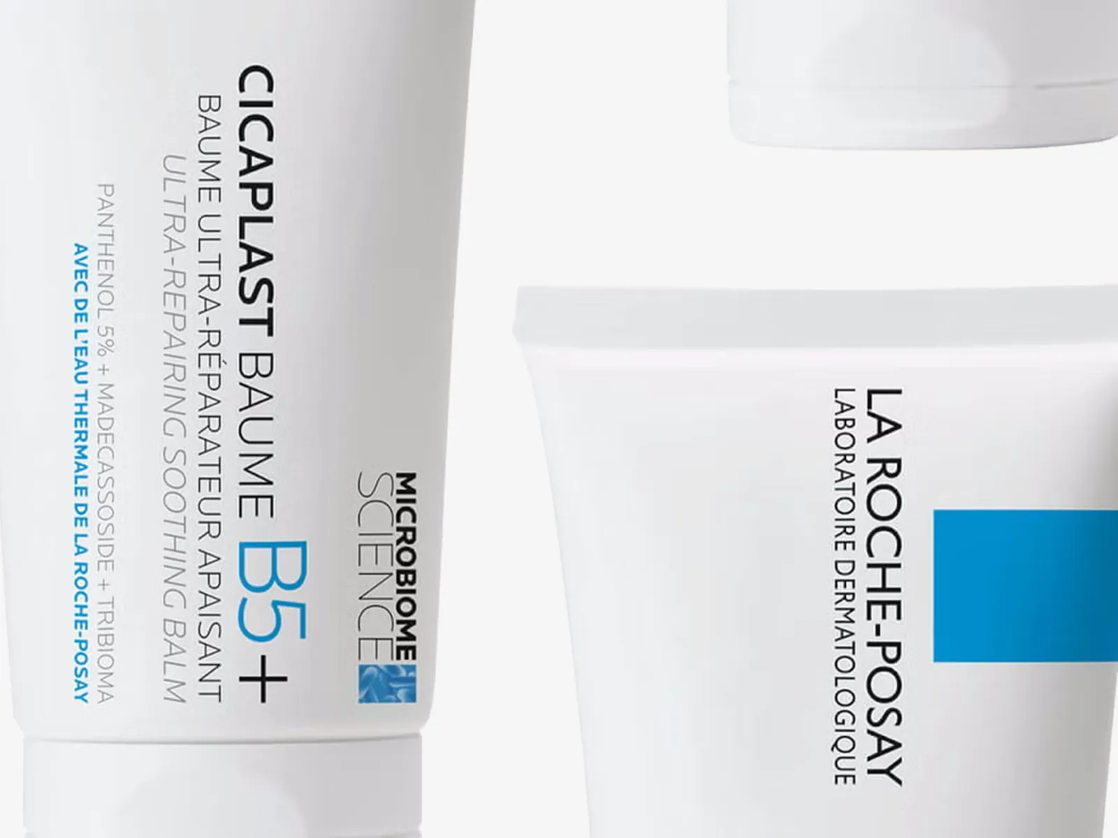 Två stycken Cicaplast Baume B5 av La Roche-Posay placerade mot en vit bakgrund.