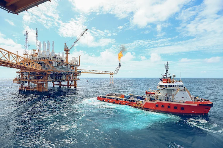 Offshore Platform with Vessel