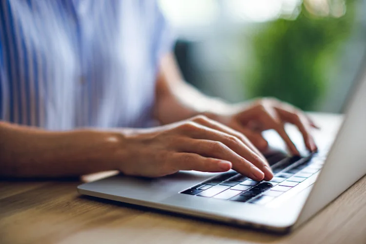 Woman using laptop