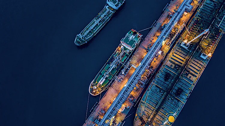 Aerial view of Crude Oil Tanker