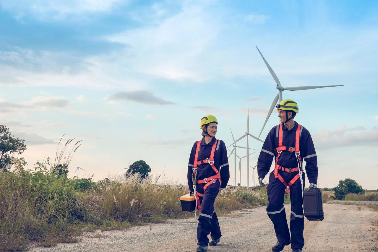 Wind technicians doing onshore checks