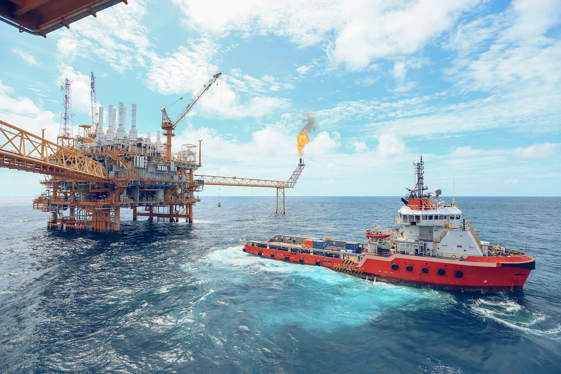 Offshore Platform with Vessel